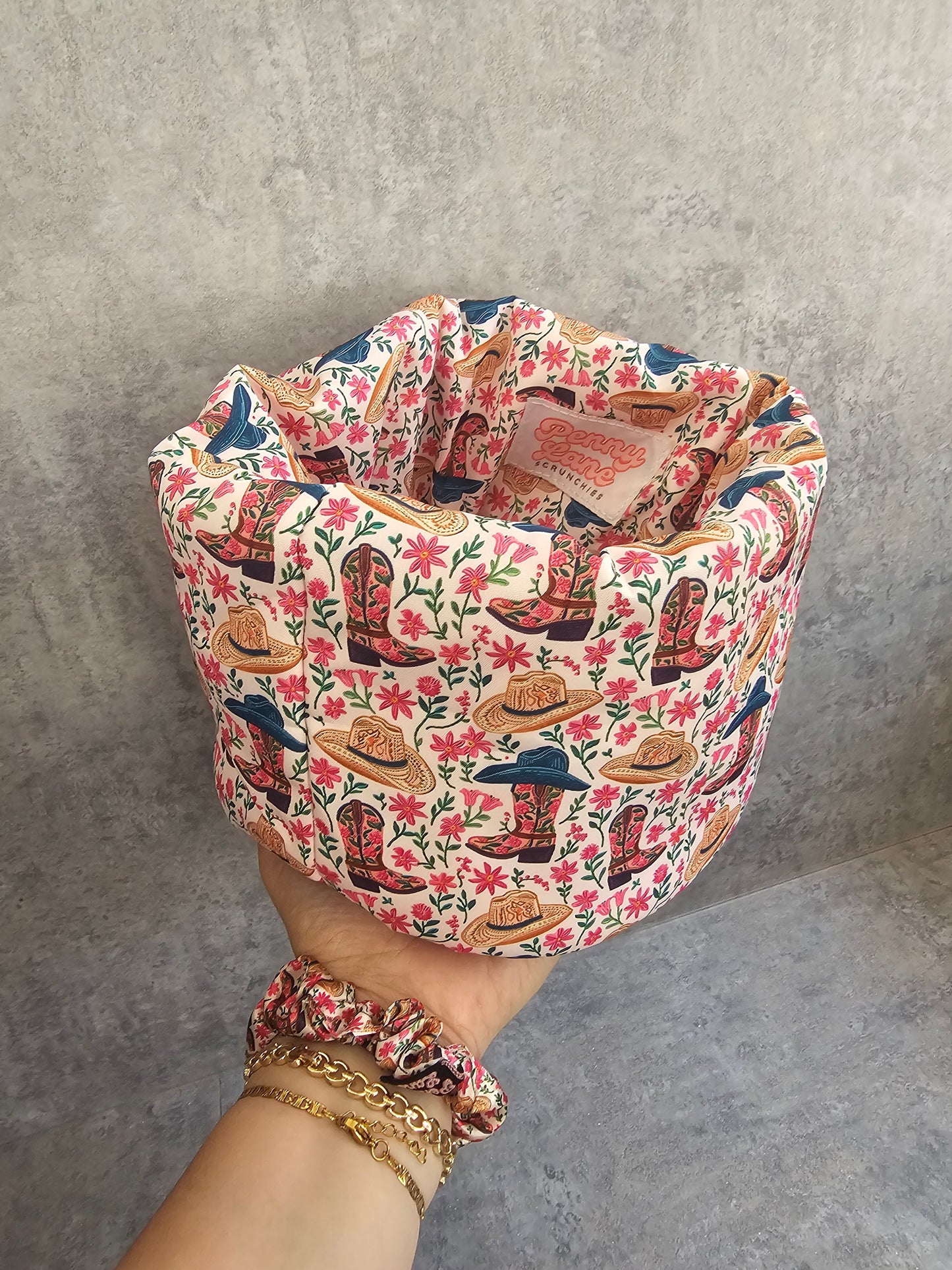 Country Queen Padded Fabric Organisers, beauty basket..