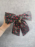 Red Roses Hair Bows, Penny Lane Scrunchies Custom Hair Bows
