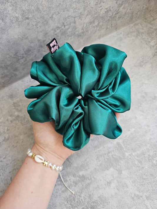 Emerald Green Solid XL Satin Hair Scrunchie