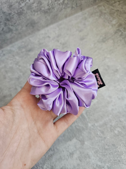 Lilac Solid Midi Satin Hair Scrunchie