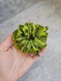 Apple Green Solid Midi Satin Hair Scrunchie
