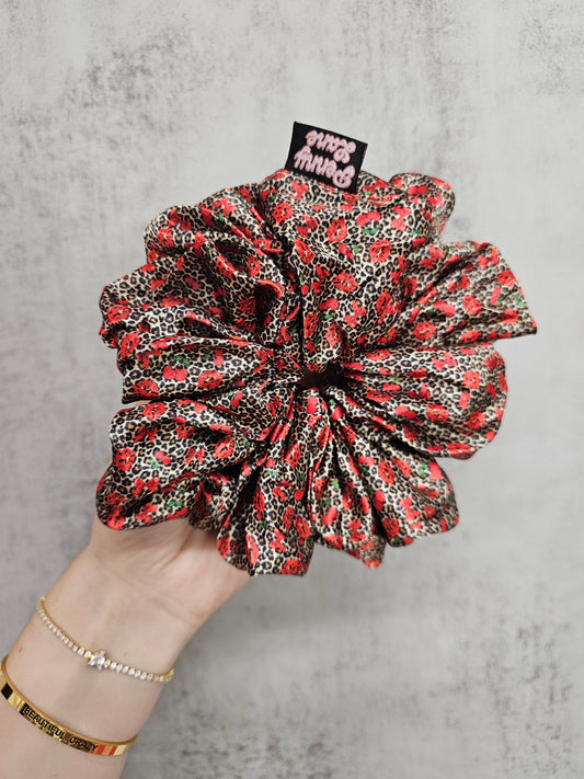 Leopard Kisses XL Satin Hair Scrunchie