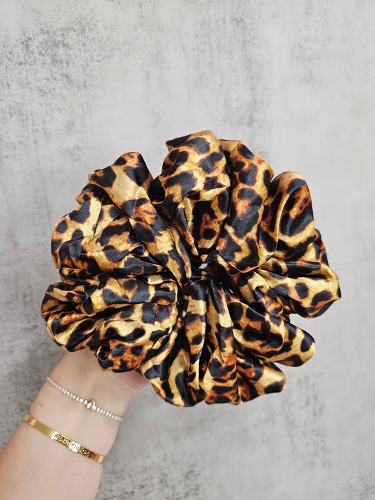 Leopard XL Satin Hair Scrunchie