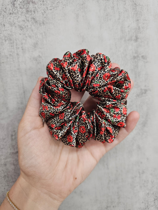 Leopard Kisses Midi Satin Hair Scrunchie