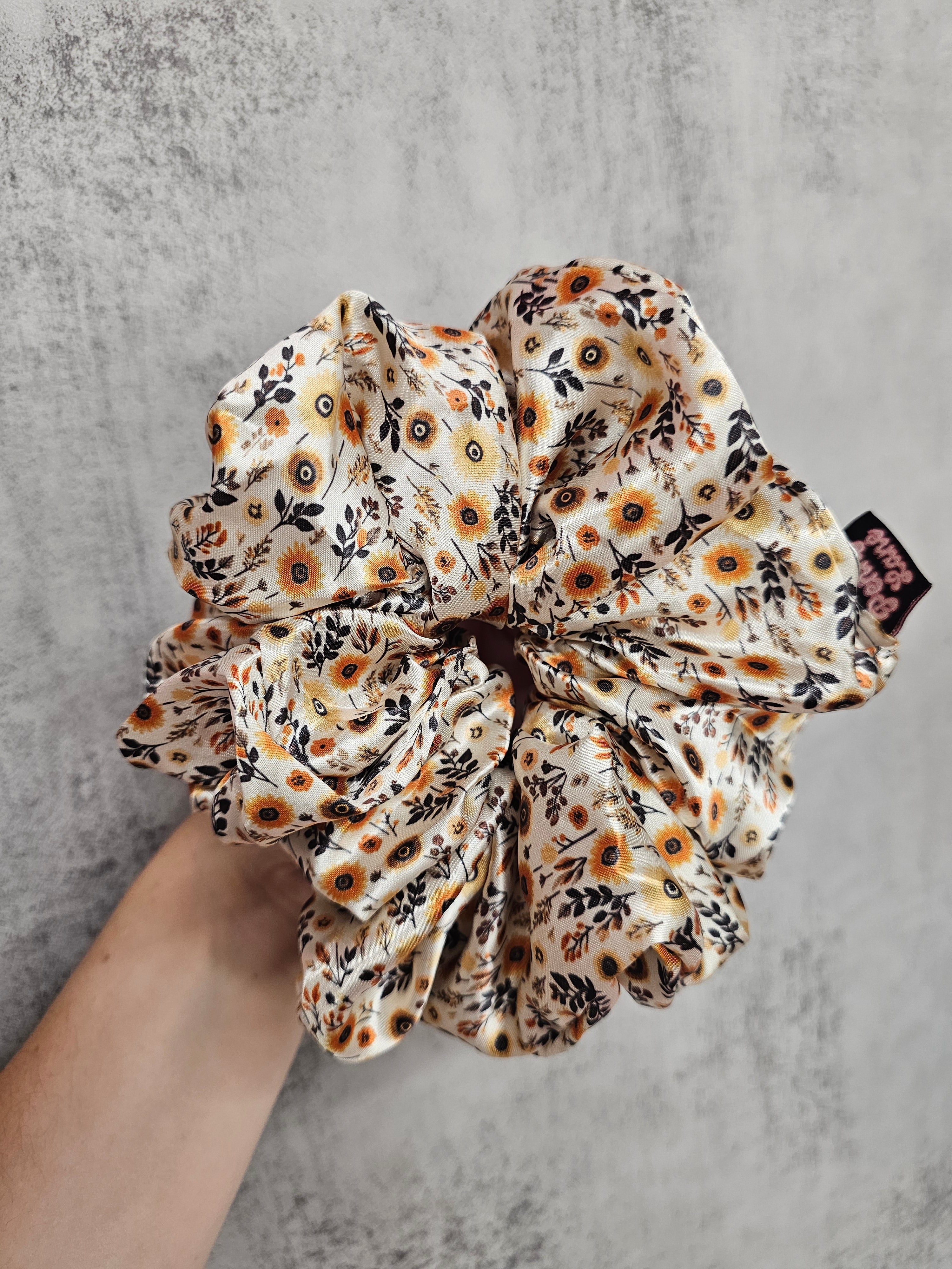 Harvest Bloom XL Satin Hair Scrunchie