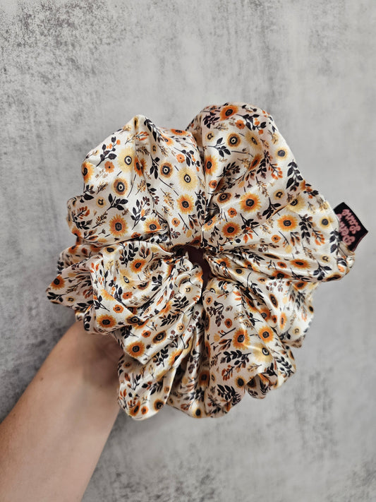 Harvest Bloom XL Satin Hair Scrunchie