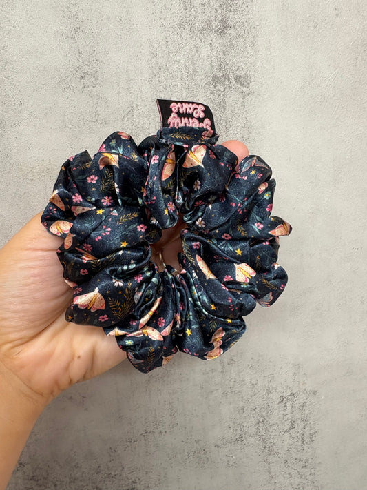 Mystic Moth Midi Satin Hair Scrunchie
