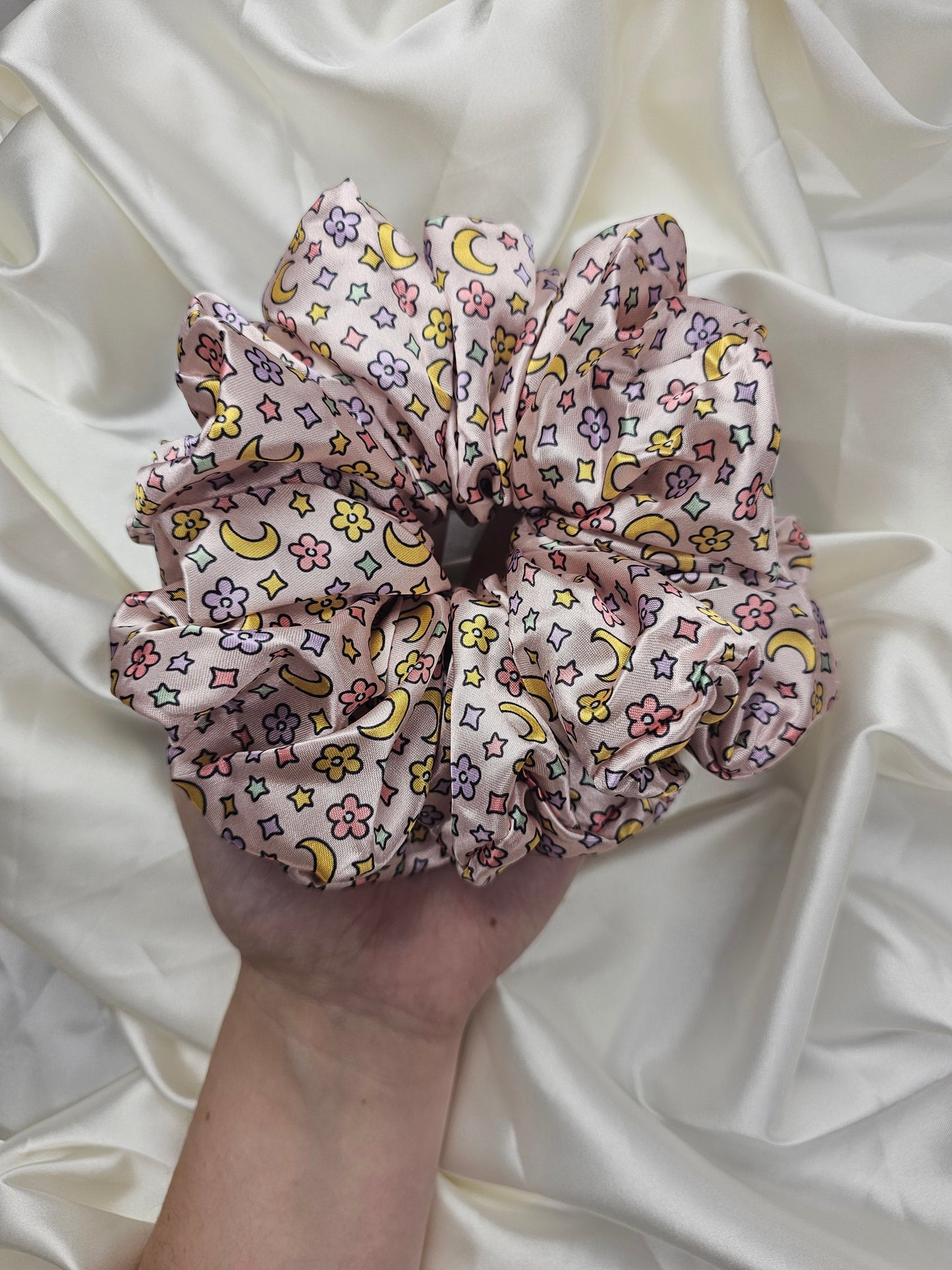 Pink Magic XL Satin Hair Scrunchie