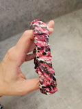 Pink Sparkle Cow Print Scrunchie Keyring