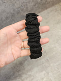 Black Glitter Textured Scrunchie Keyring