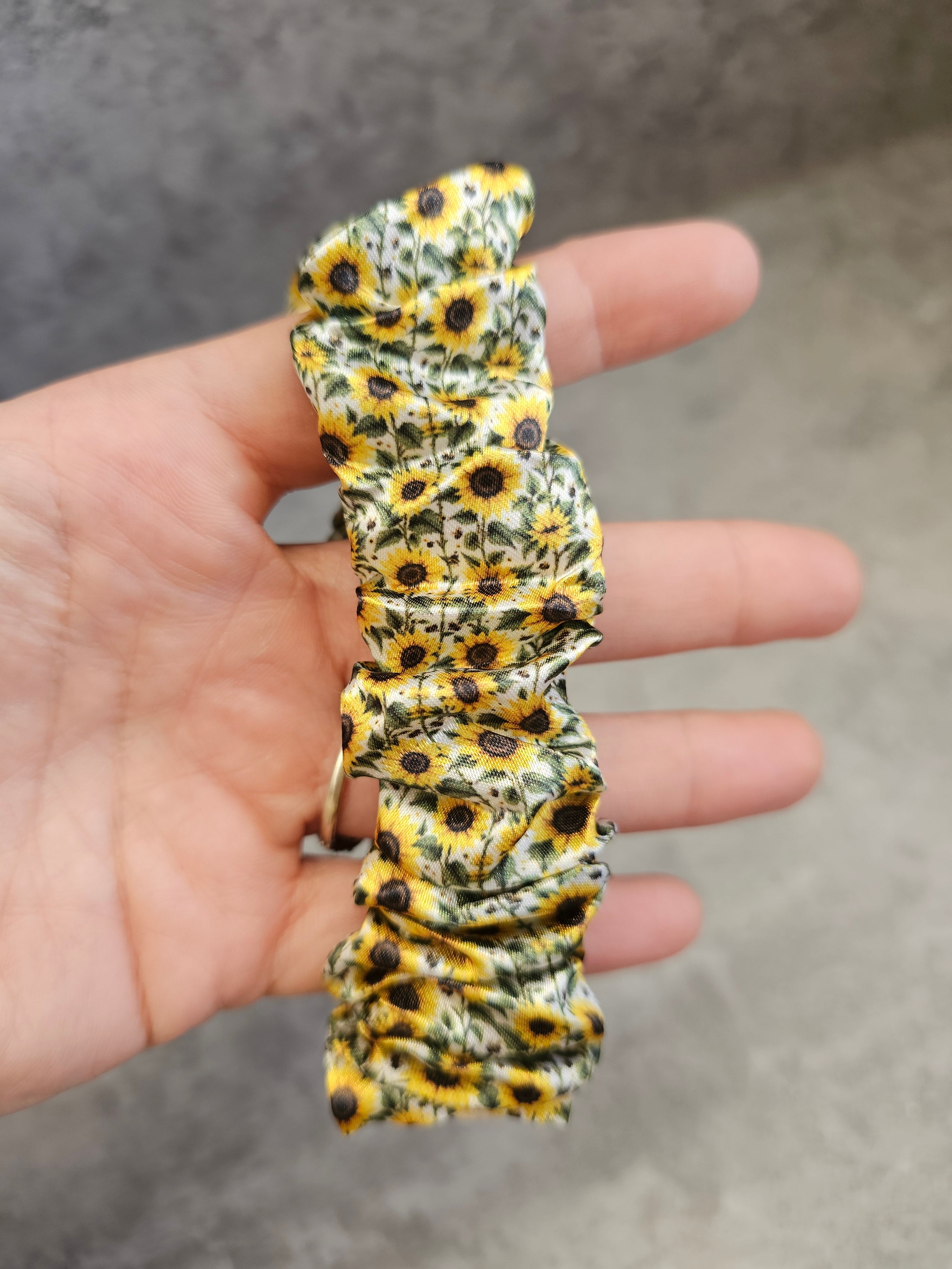 Sunflower Fields Scrunchie Keyring