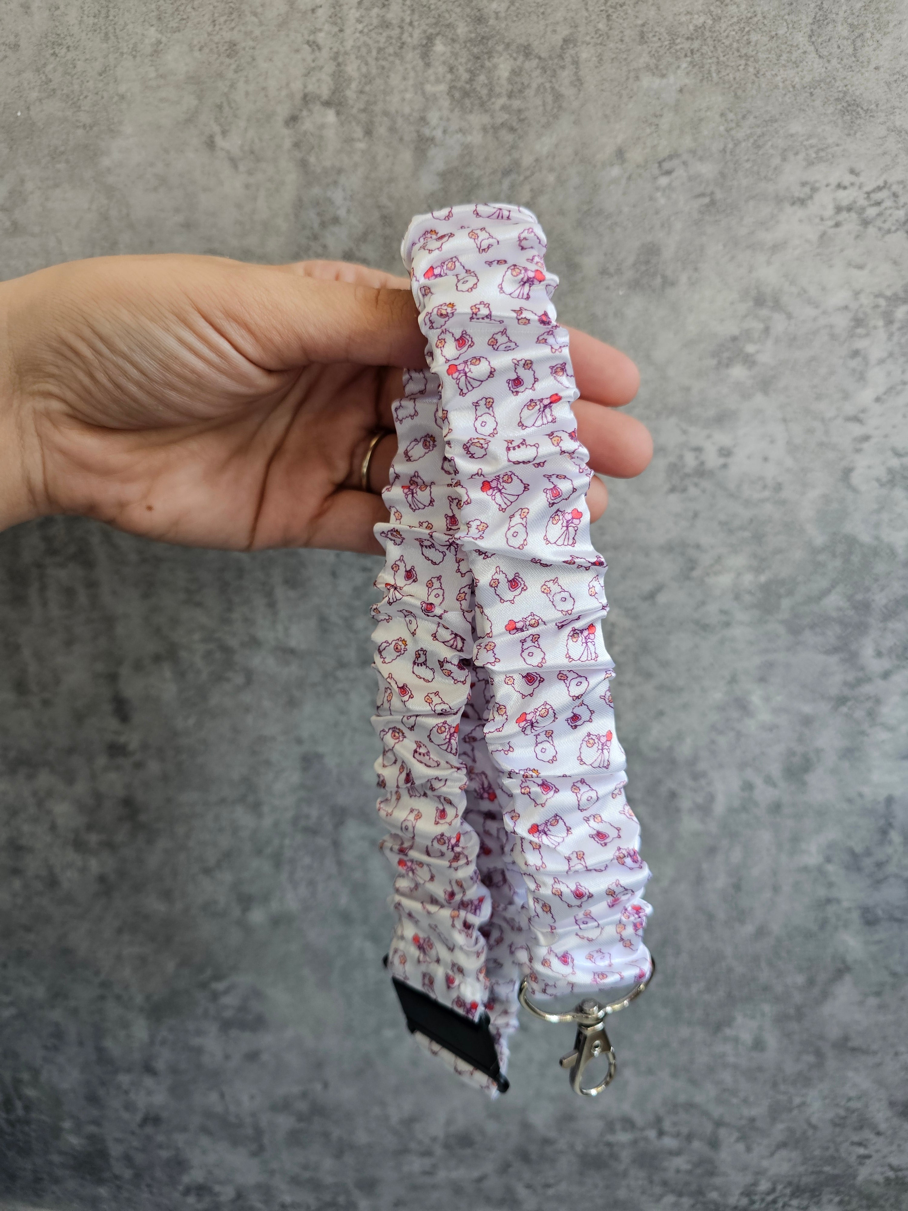 Llama Party Scrunchie Lanyard