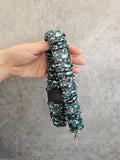 Green Sparkle Cow Print Scrunchie Lanyard