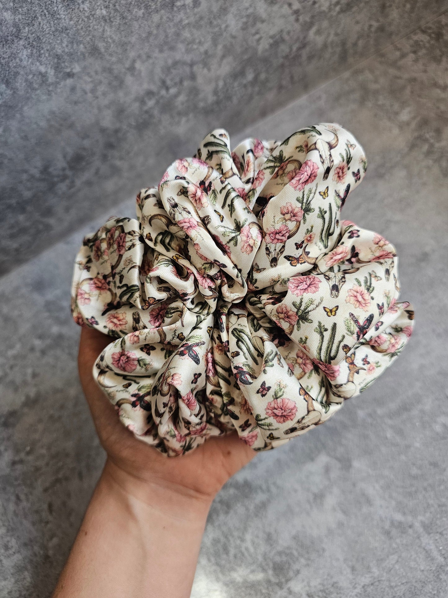 Vintage Western Luxury Satin XL Hair Scrunchie