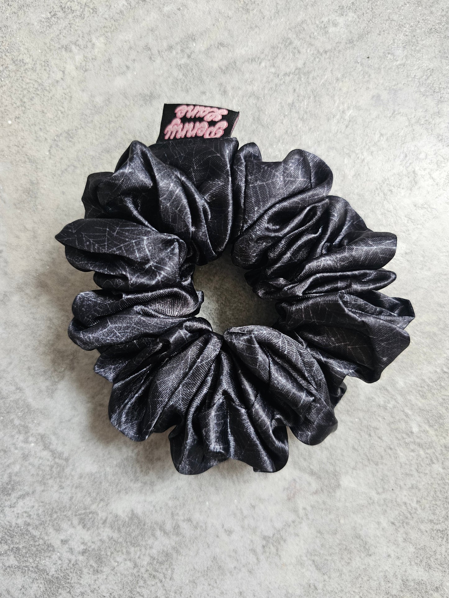 Spiderwebs Midi Satin Hair Scrunchie