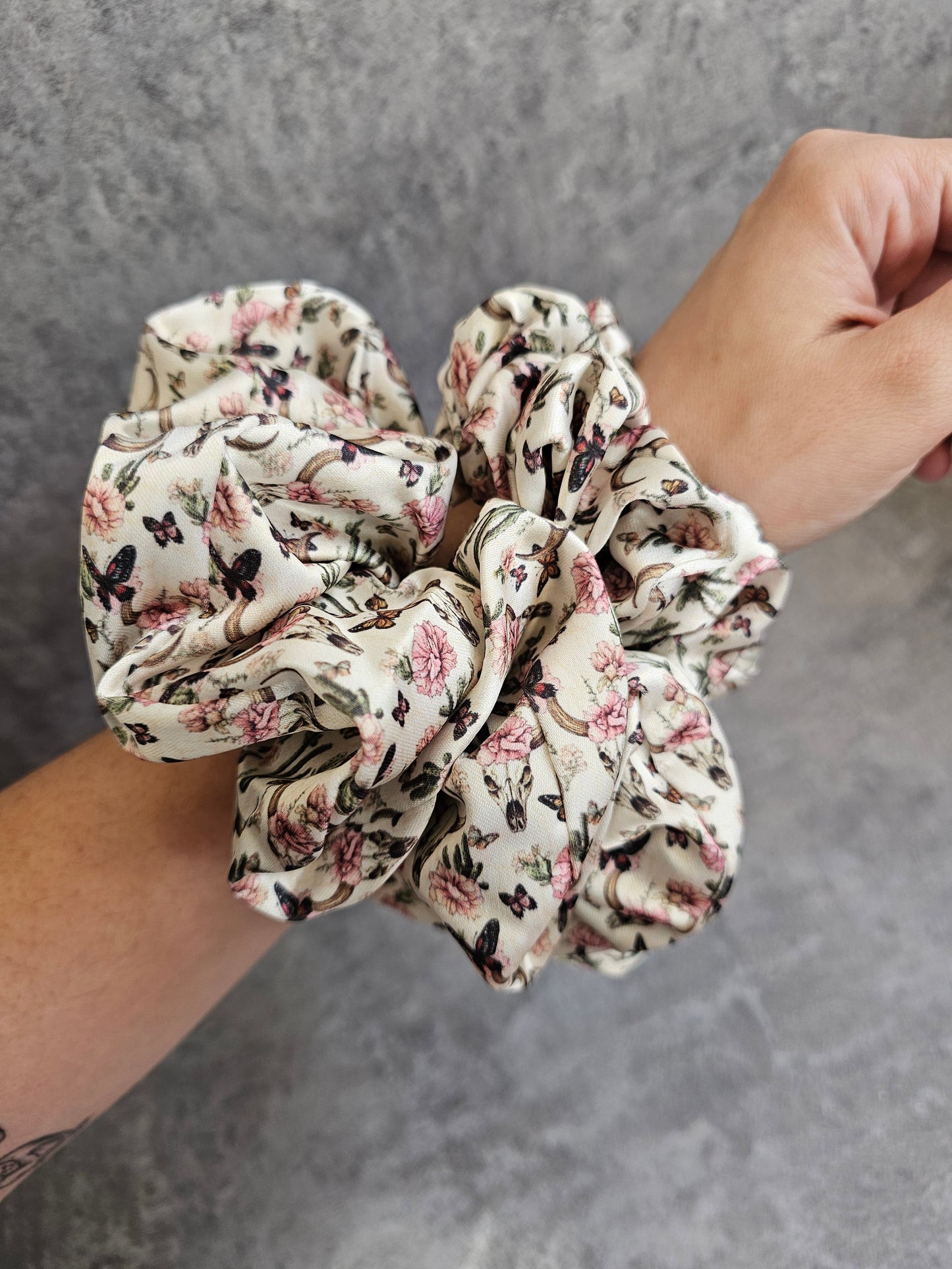 Vintage Western Luxury Satin XL Hair Scrunchie