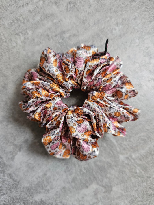 Pink Pumpkins Midi Satin Hair Scrunchie