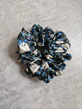 Blue Ghosty Midi Satin Hair Scrunchie