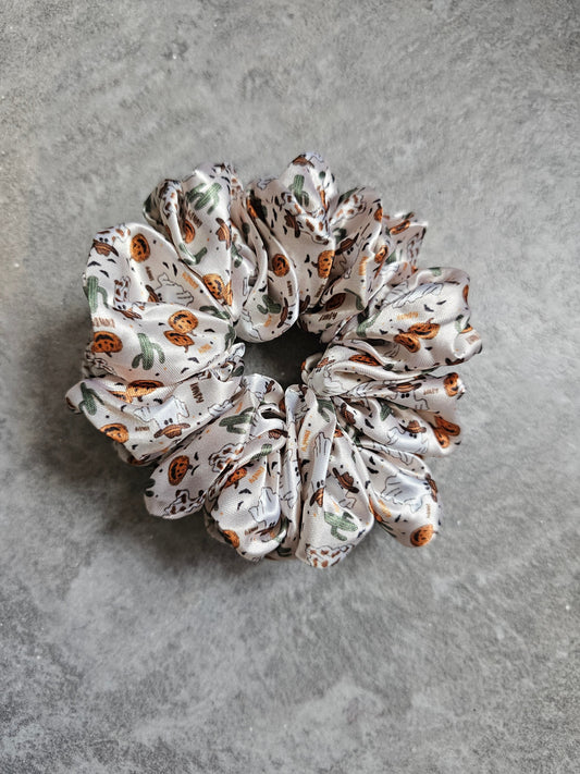 Howdy Ghost Midi Satin Hair Scrunchie