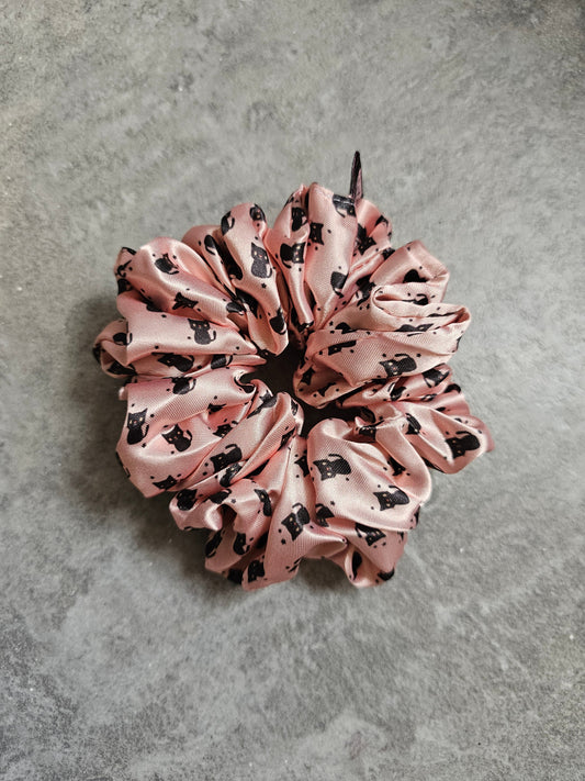 Witches Cat Midi Satin Hair Scrunchie
