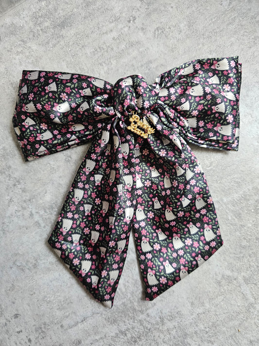 Pink Ghosty Hair Bows, Penny Lane Scrunchies Custom Hair Bows