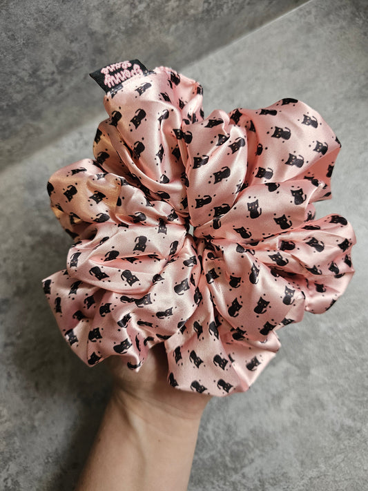 Witches Cat XL Satin Hair Scrunchie