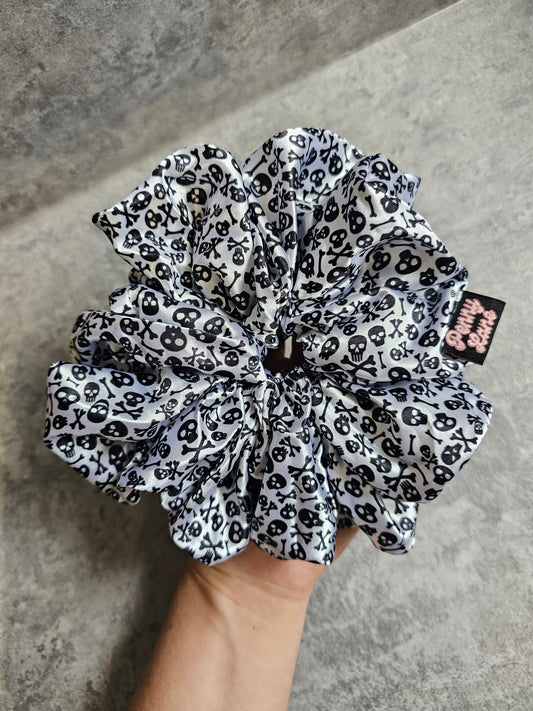 Skull and Bones XL Satin Hair Scrunchie