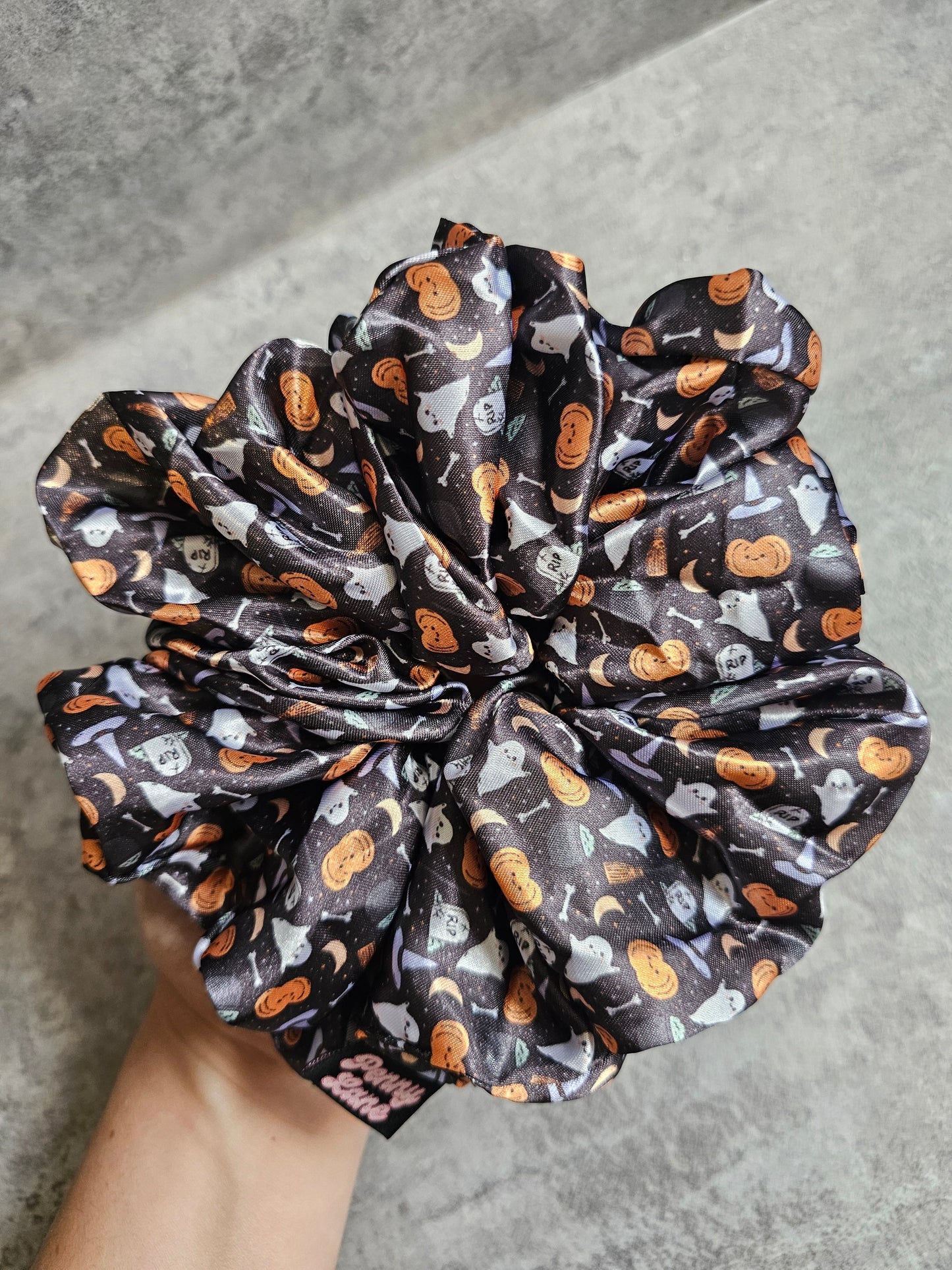 Spooktacular XL Satin Hair Scrunchie