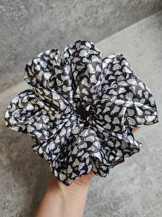 Graveyard Ghost XL Satin Hair Scrunchie