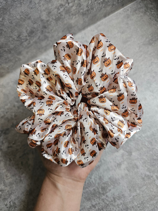 Cowboy Pumpkins XL Satin Hair Scrunchie