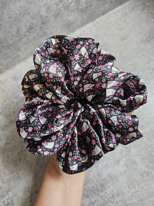 Pink Ghosty XL Satin Hair Scrunchie