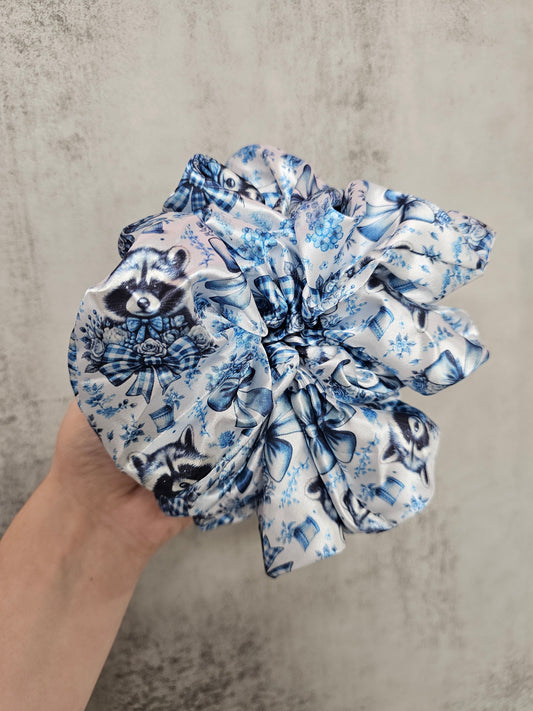 Ribbons and Raccoons XL Satin Hair Scrunchie