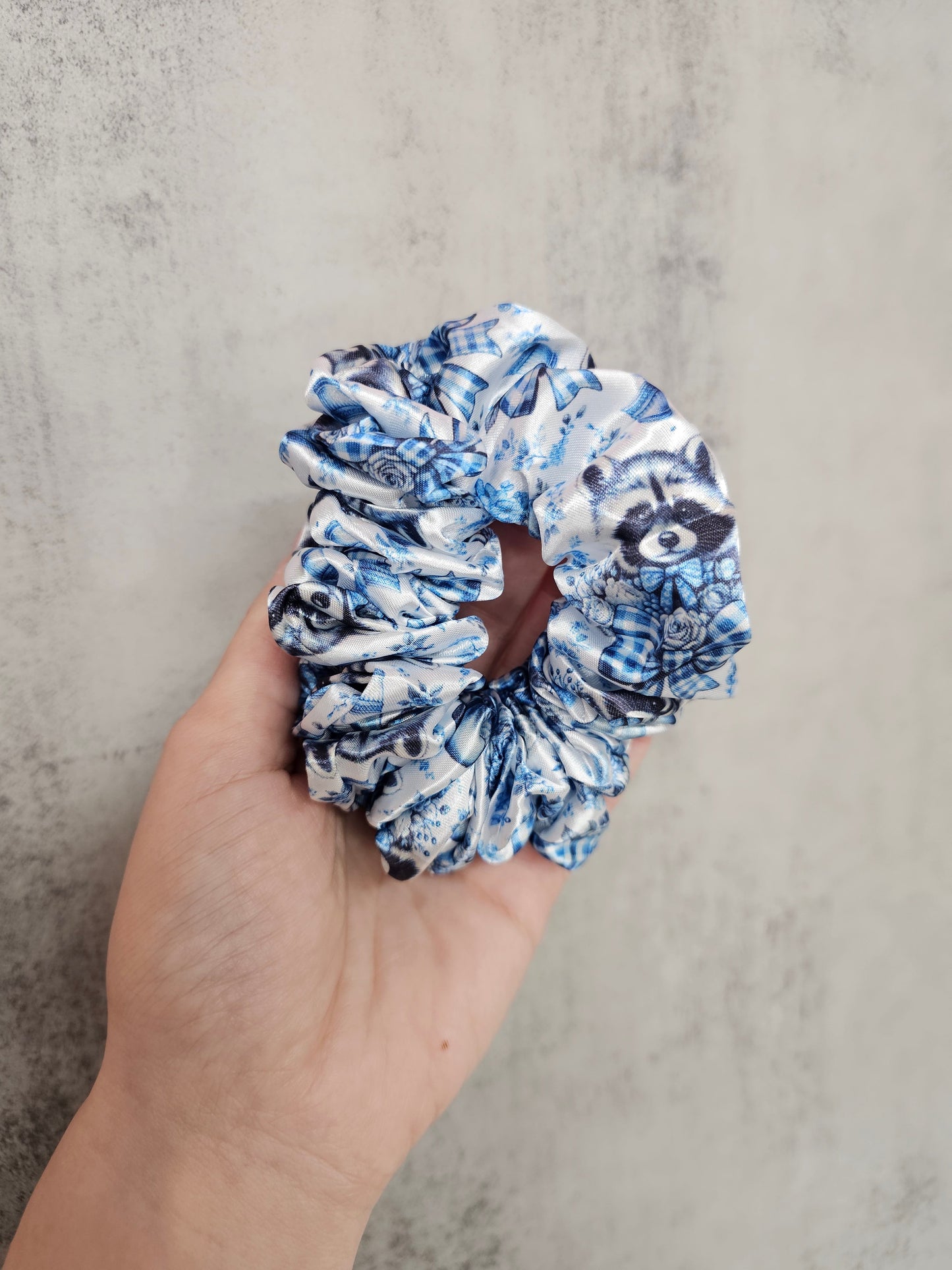Ribbons And Raccoons Midi Satin Hair Scrunchie