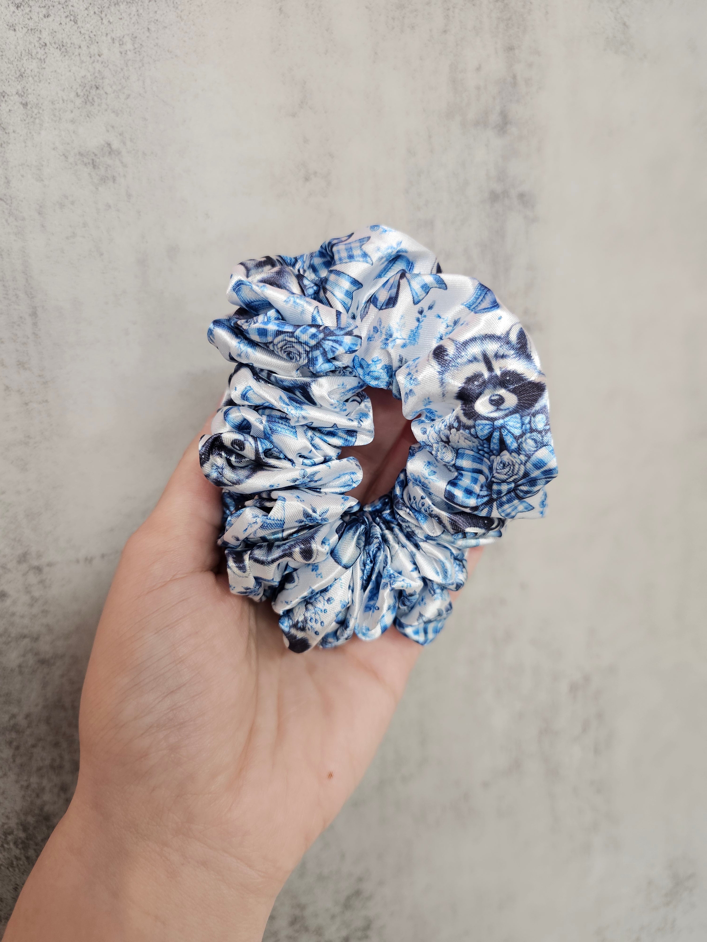 Ribbons And Raccoons Midi Satin Hair Scrunchie