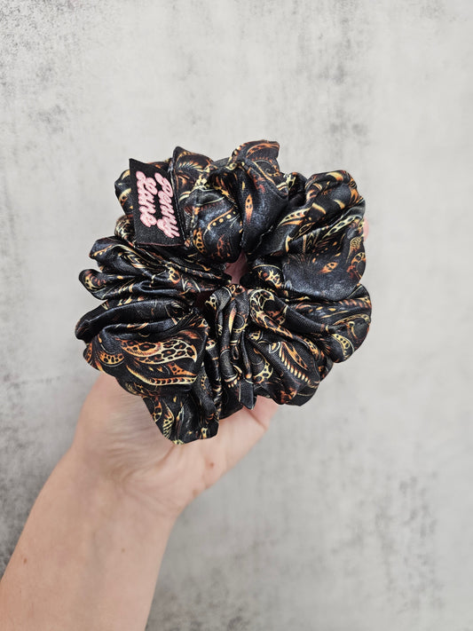 Feline Luxe Midi Satin Hair Scrunchie