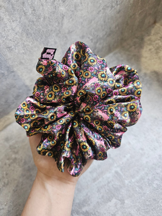 Sunflower meadows XL Satin Hair Scrunchie