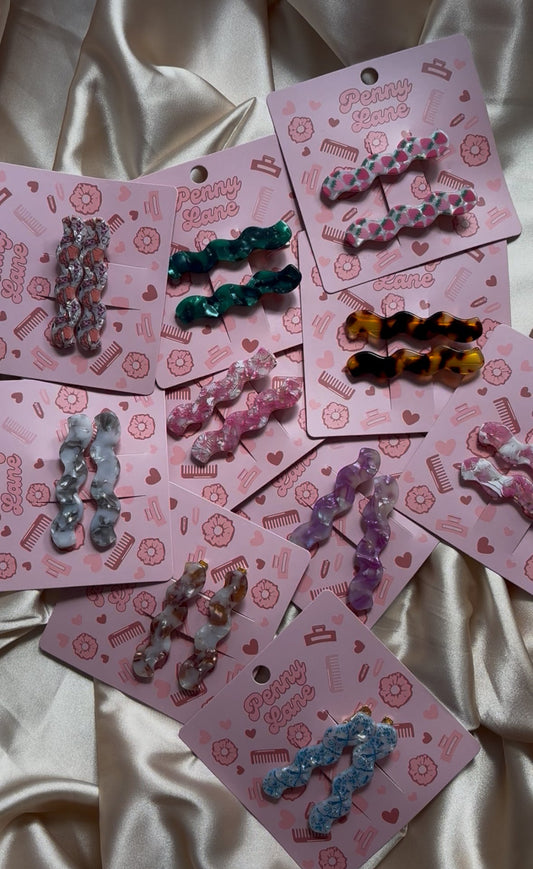 2 pack acetate crocodile clips. PLS custom hair clips.