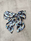 Black Marble Hair Bows, Penny Lane Scrunchies Custom Hair Bows