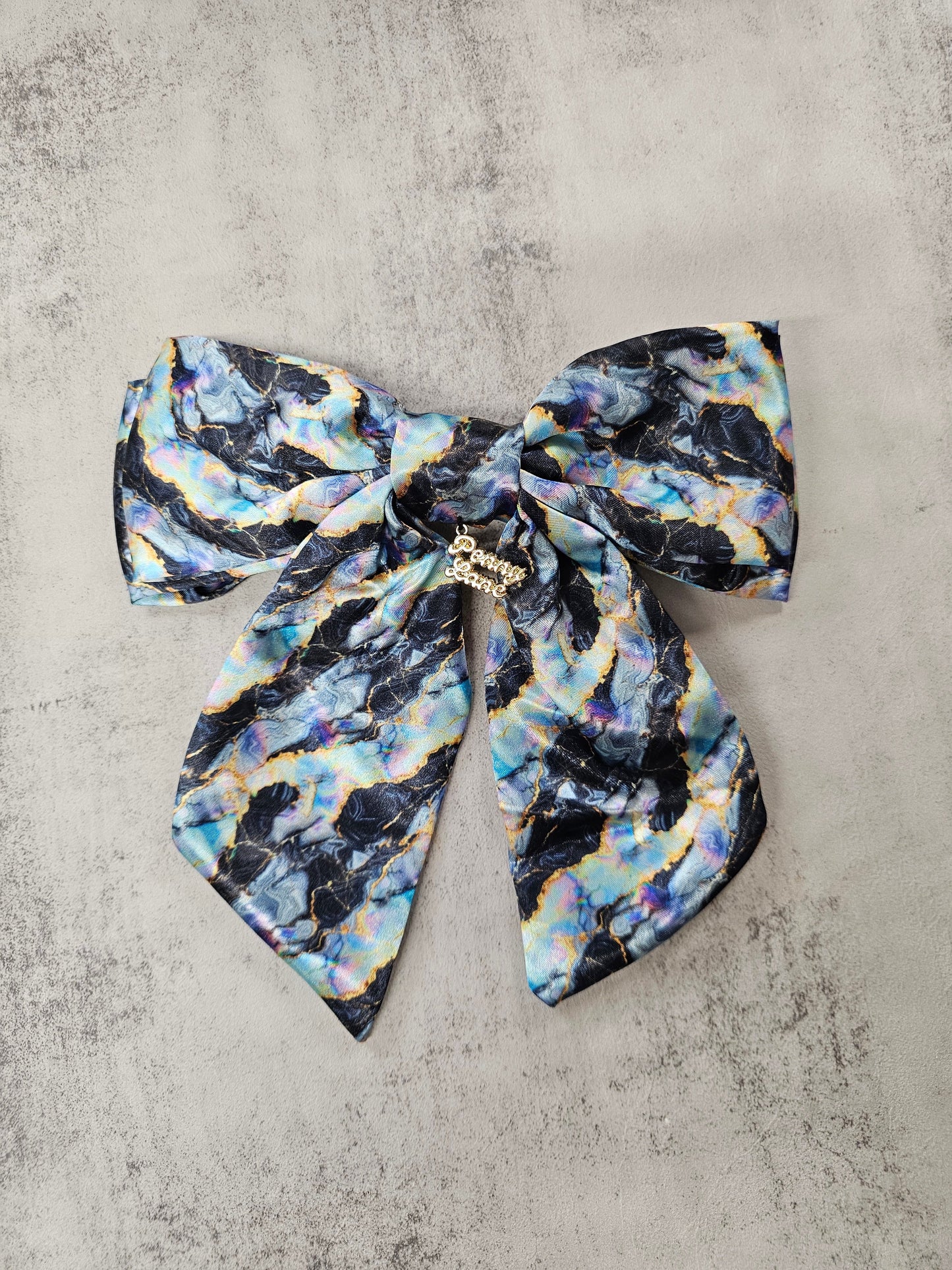 Black Marble Hair Bows, Penny Lane Scrunchies Custom Hair Bows