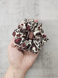 Heart on the vine, soft cotton blend Midi Hair Scrunchie.