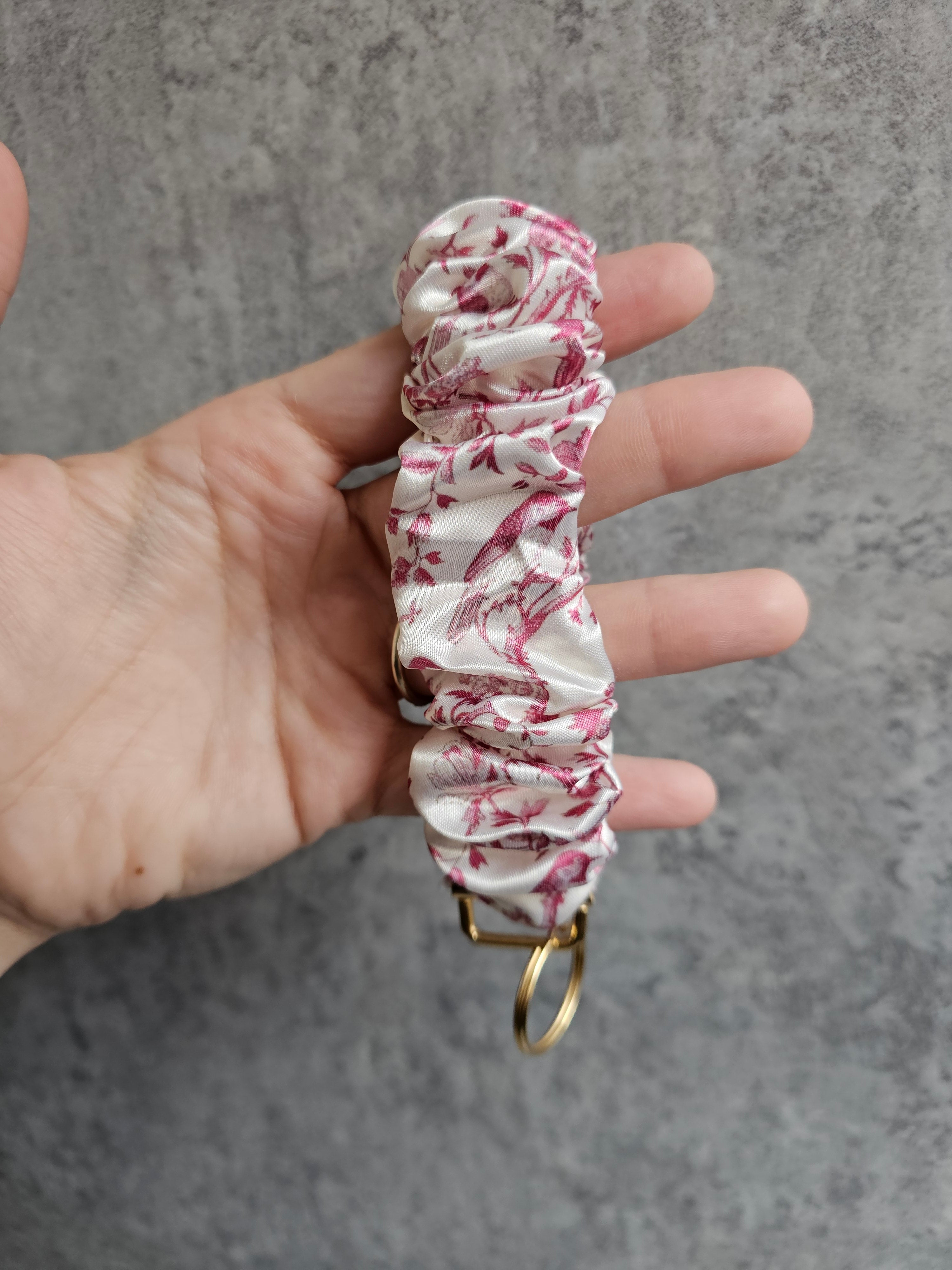 Pink Birds Scrunchie Keyring