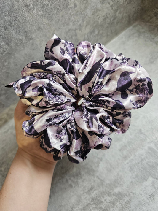 Raven XL Satin Hair Scrunchie