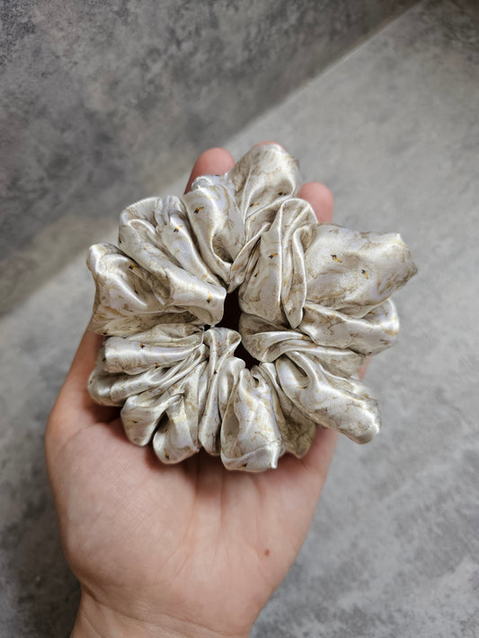 Golden Swans Midi Satin Hair Scrunchie