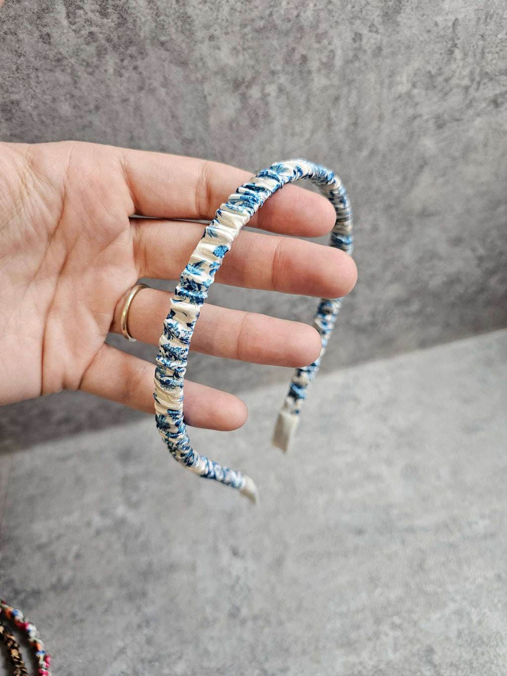Thin Ruffle Headbands, Custom Print Satin Ruffle Headband, Gift