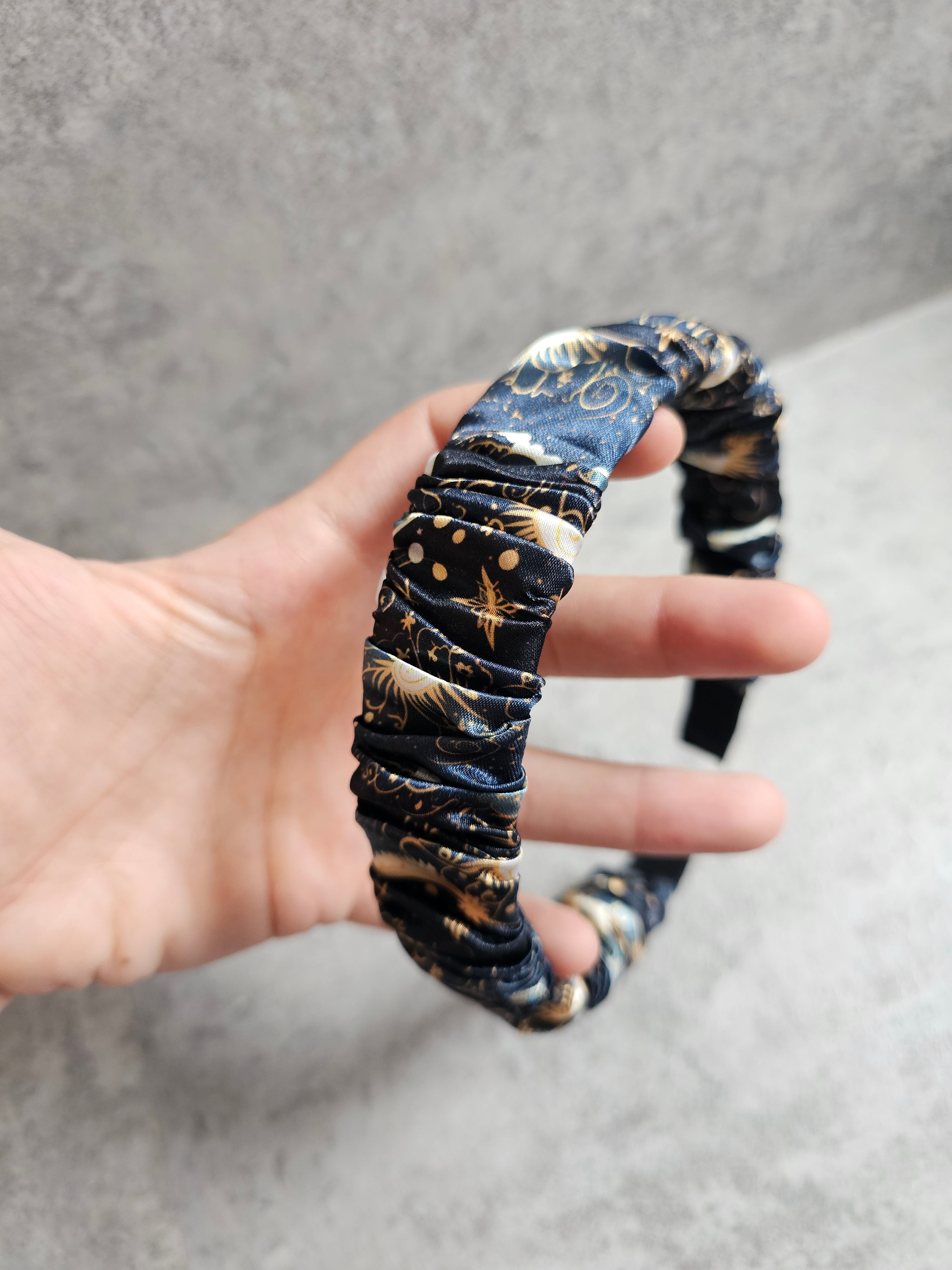Thick Ruffle Headbands, Custom Print Satin Ruffle Headband, Gift