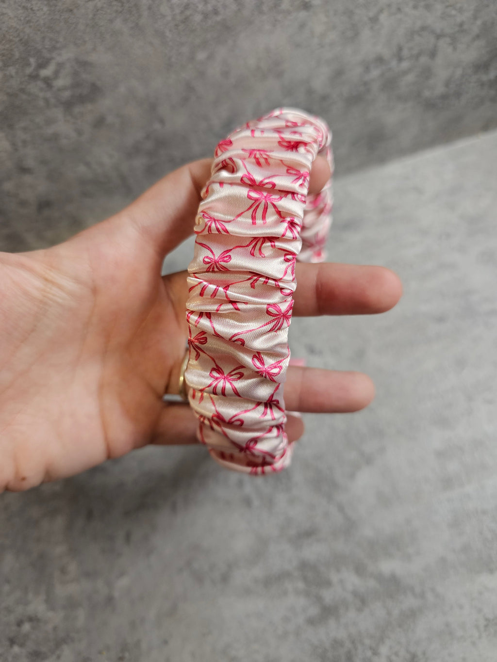 Thick Ruffle Headbands, Custom Print Satin Ruffle Headband, Gift