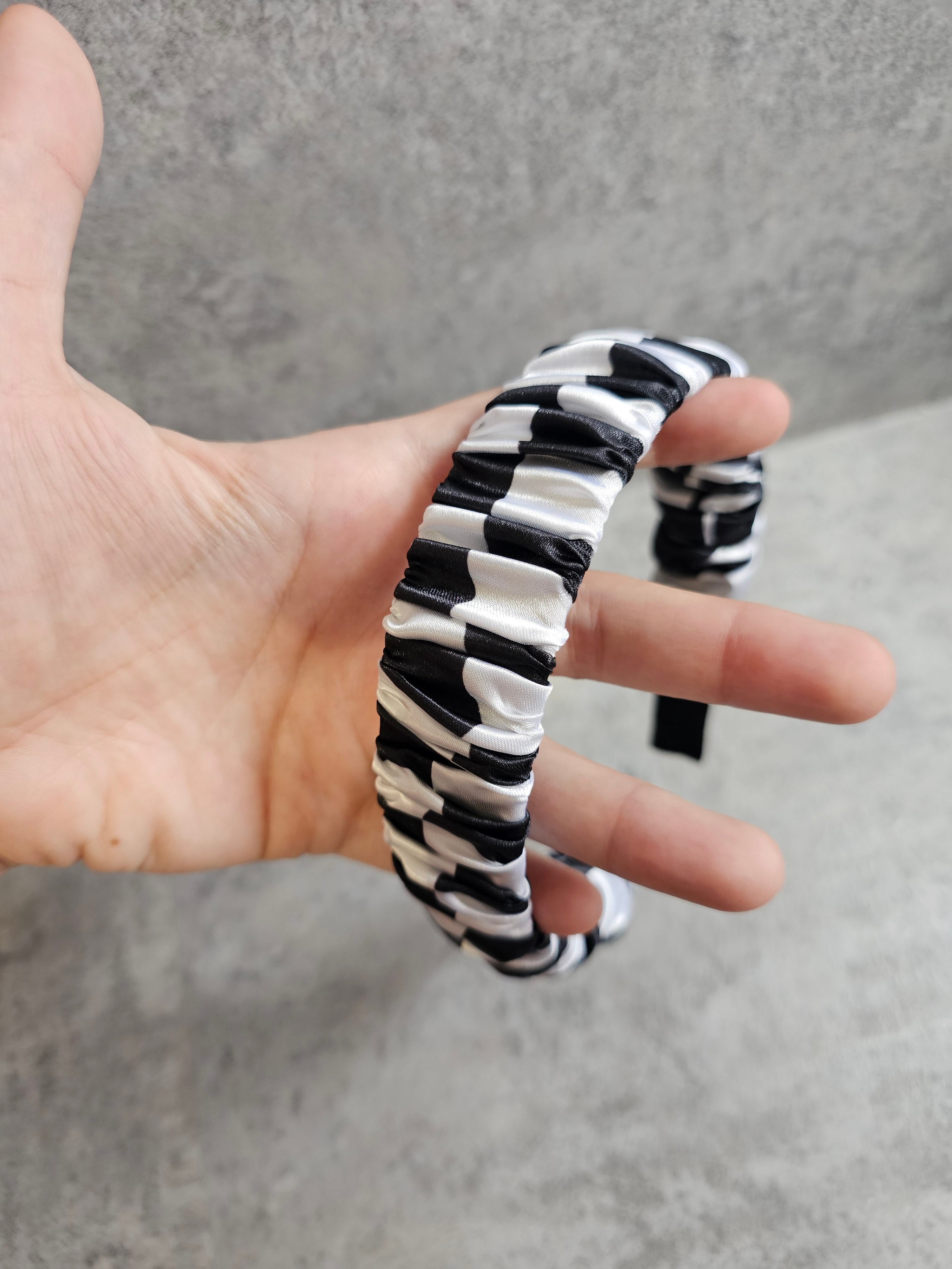 Thick Ruffle Headbands, Custom Print Satin Ruffle Headband, Gift