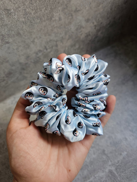 Penguins Midi Satin Hair Scrunchie