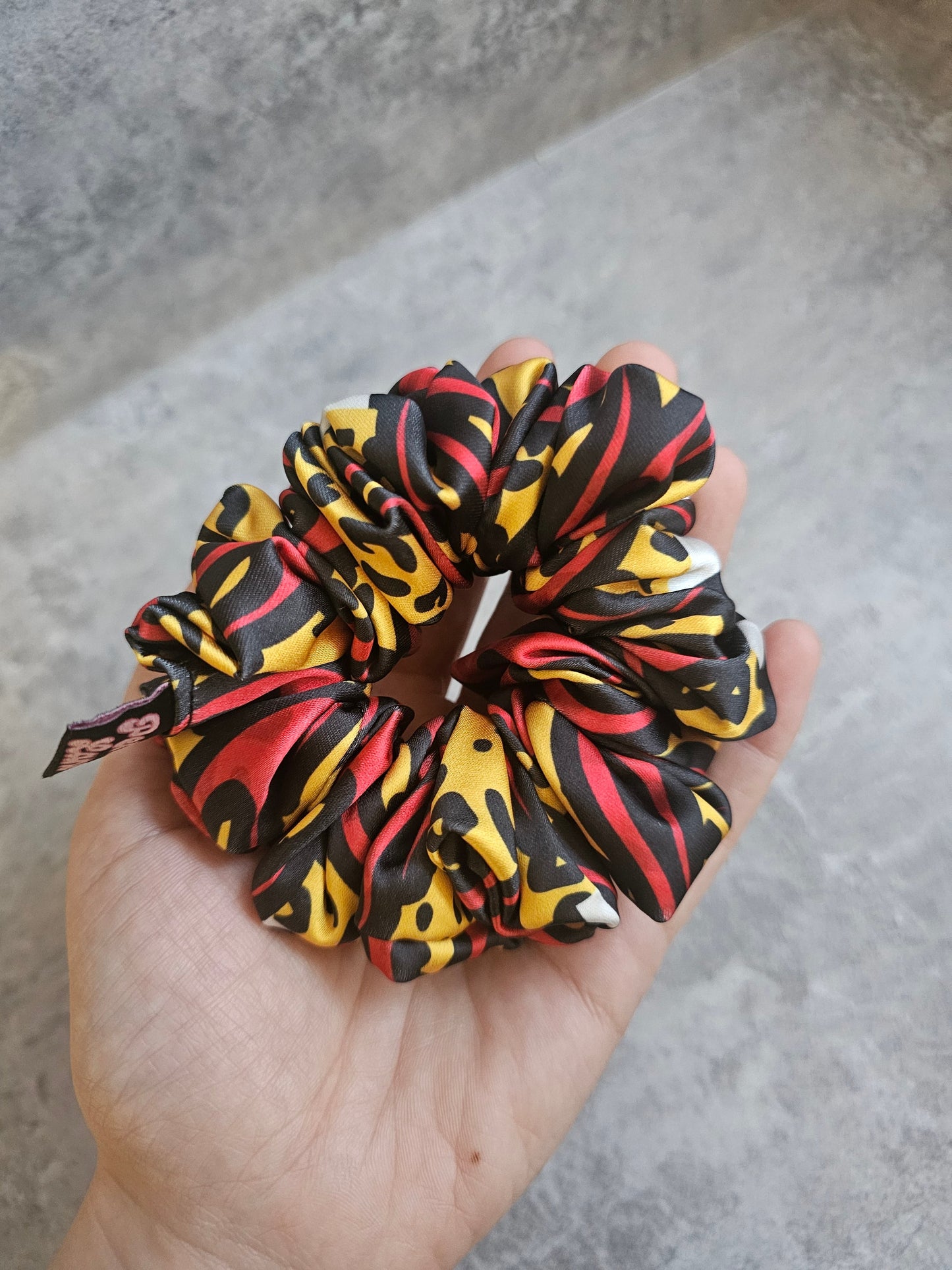 Red Flames Luxury Satin MIDI Hair Scrunchie