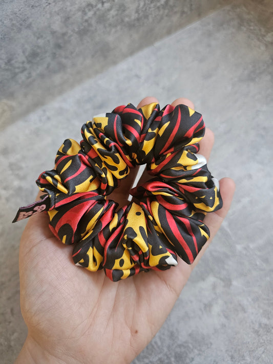 Red Flames Luxury Satin MIDI Hair Scrunchie